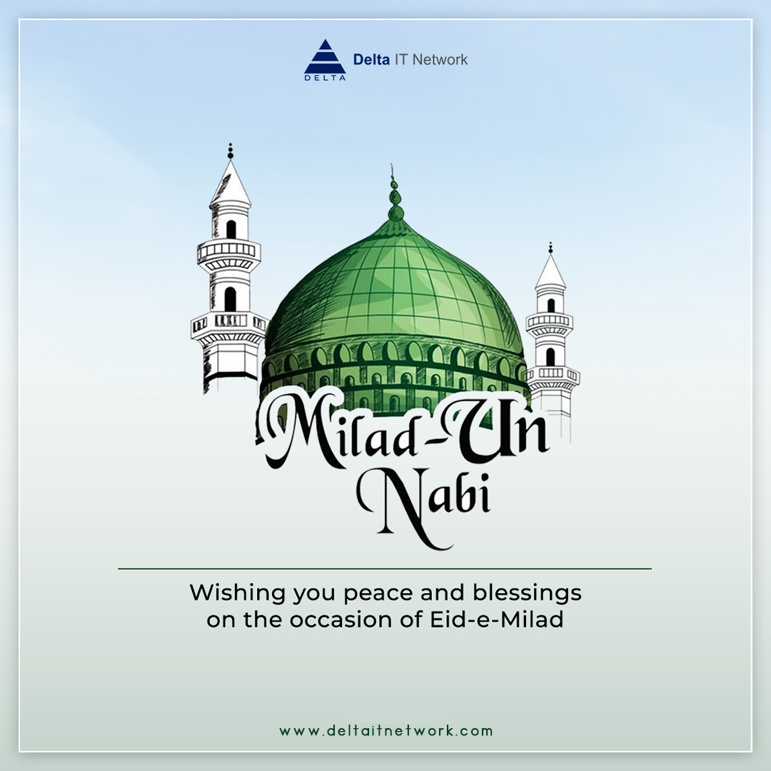 DeltaITNetwork's tweet photo. As we celebrate Milad-un-Nabi, may the teachings of Prophet Muhammad inspire us towards a path of harmony and understanding. Wishing you a blessed and serene day.
#MiladUnNabi2024 #EidEMilad #ProphetsBirthday #Milad2024 #ProphetsTeachings #explore #DeltaITNetwork #DeltaIT #India https://t.co/YyfpaIZ0pc