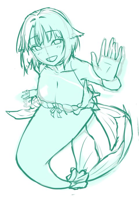 #皆さんラフと塗った後を見せてください 