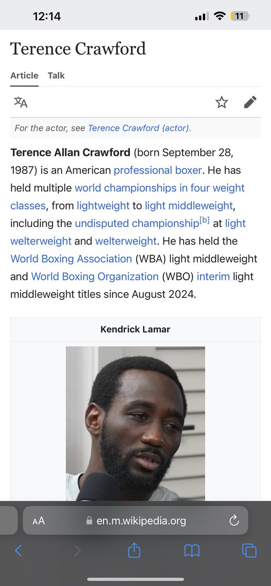 mxlisssuh's tweet photo. LMAO 😂 @ufc just called Crawford Kendrick Lamar 🤣🤣🤣 https://t.co/6g3aHWyHVm