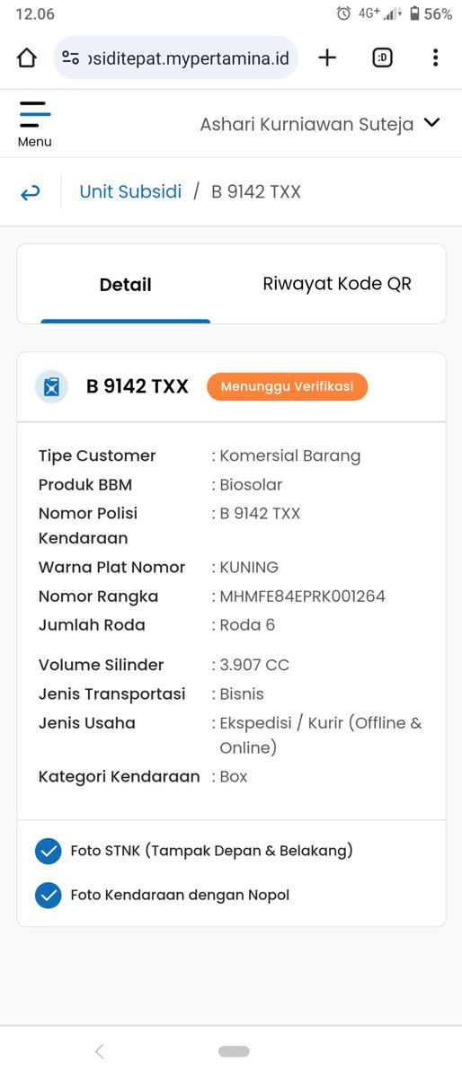 reepkep's tweet photo. @pertamina135 @pertamina135 Saya daftar tunggu Verifikasi Barcode kok tumben lama ya biasanya cepat, bantuin dong min https://t.co/DZV9Cex0ke