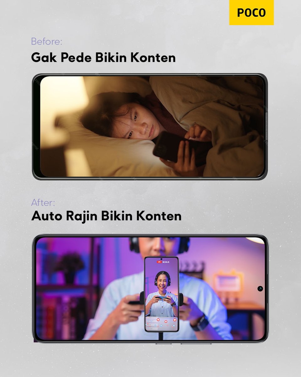 POCO_ID's tweet photo. Siapa aja nih yang bisa relate? Coba dong komen versi lo gimana before dan after pake #POCOM6!

#GenerasiMaksimal https://t.co/bvVDvAgzb3
