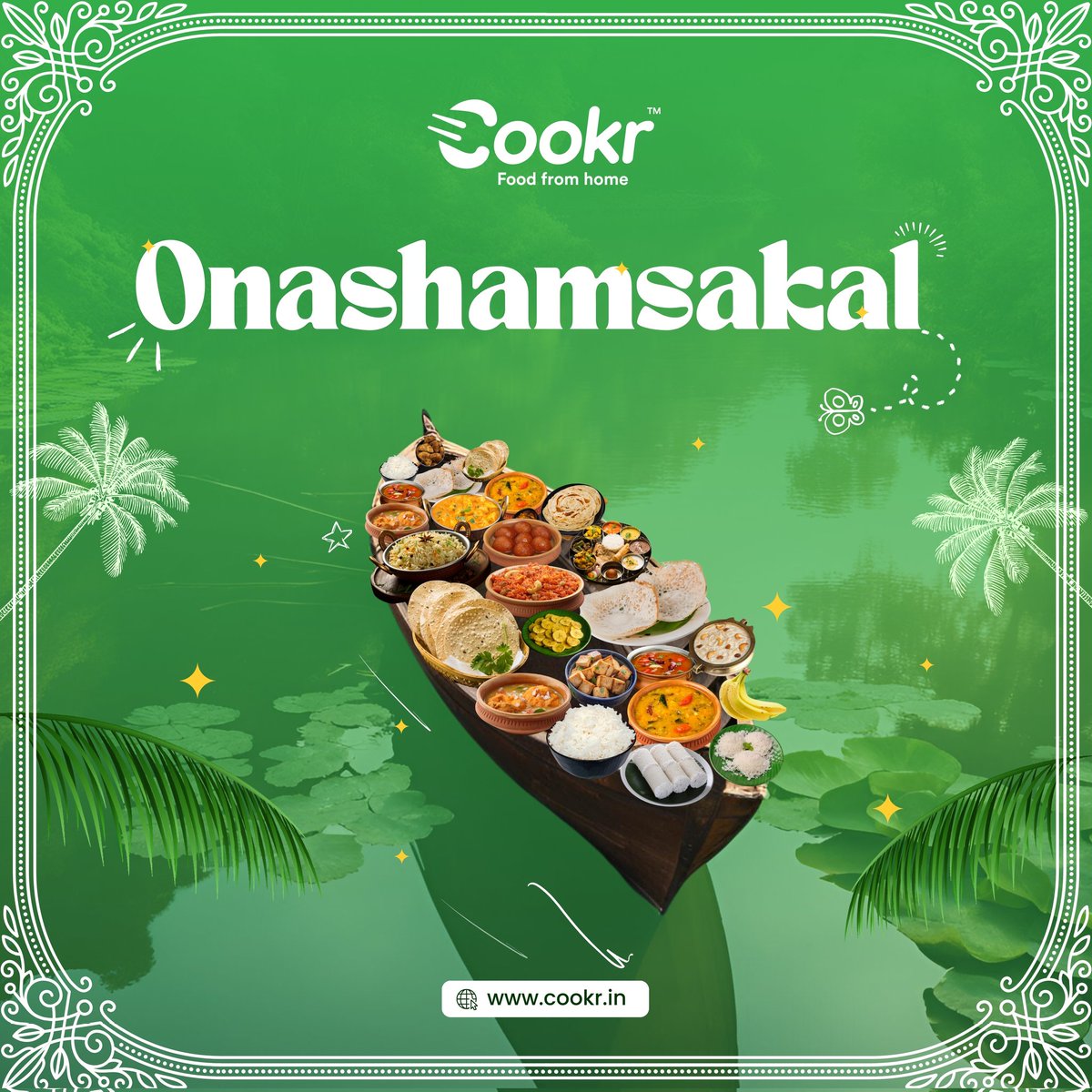 CookrIndia's tweet photo. Family, food, and fun... three words that complete this amazing festival of Onam. Team Cookr wishes you Onashamsakal! 

How are you celebrating Onam with your family? Don't forget to order homemade Sadhya cooked by Cookr's amazing home chefs.

#CookrIndia #onam #onamcelebration #onamsadhya #onamspecial #onam2024 #foodfromhome #homecookedmeal