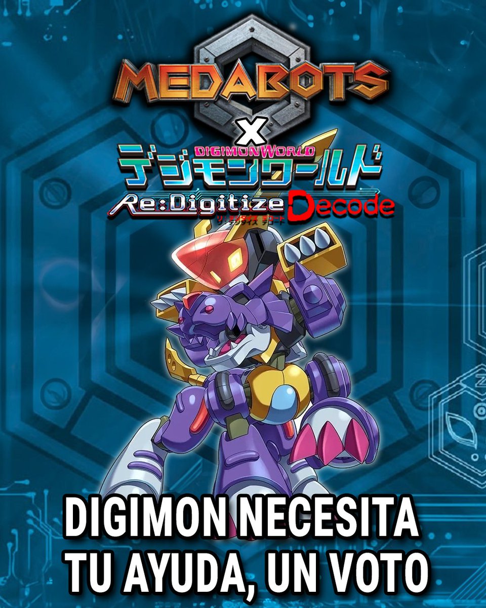 OldTamer_DST's tweet photo. Rememorando la colab entre #medarot y #digimon . Ahora necesitaríamos su ayuda para vencer es las votaciones. Dos fandoms de nicho luchando contra gigantes.
https://t.co/jH6yN9SESa
#medabots  #metabee #メダロット #digimonworld #digimonredigitize #digimonredigitize #digimondecode https://t.co/1gn1bfkPST
