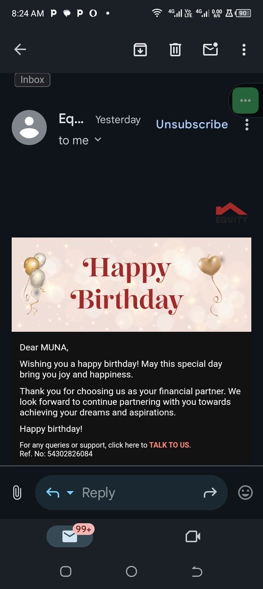 ,<a href="/KeEquityBank/">Equity Bank Kenya</a>  thanks my faithful banker for happy wishes.