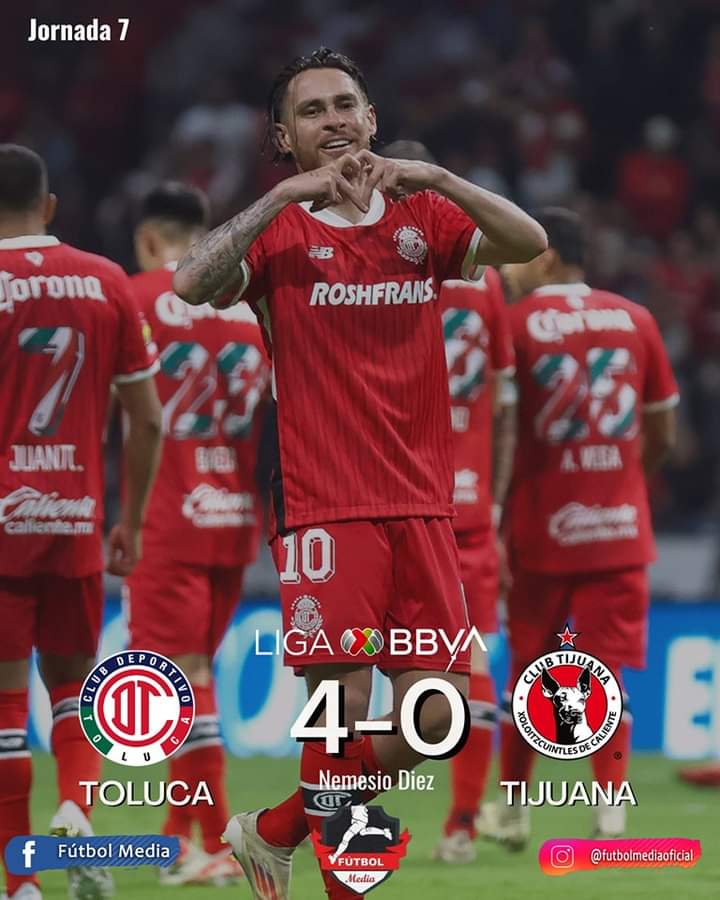 futbolmediaofi's tweet photo. ATROPELLADO EL PERRO 🐶
Los Diablos humillan a Xolos en el Nemesio Diez con goles de Ruiz, Angulo y Paulinho 😳
Toluca lidera la tabla de momento sin haberse jugado el partido del Cruz Azul 🫡
#LigaMx #FútbolMedia #Diablos #TijuanaFC https://t.co/v0jkpVn1b1