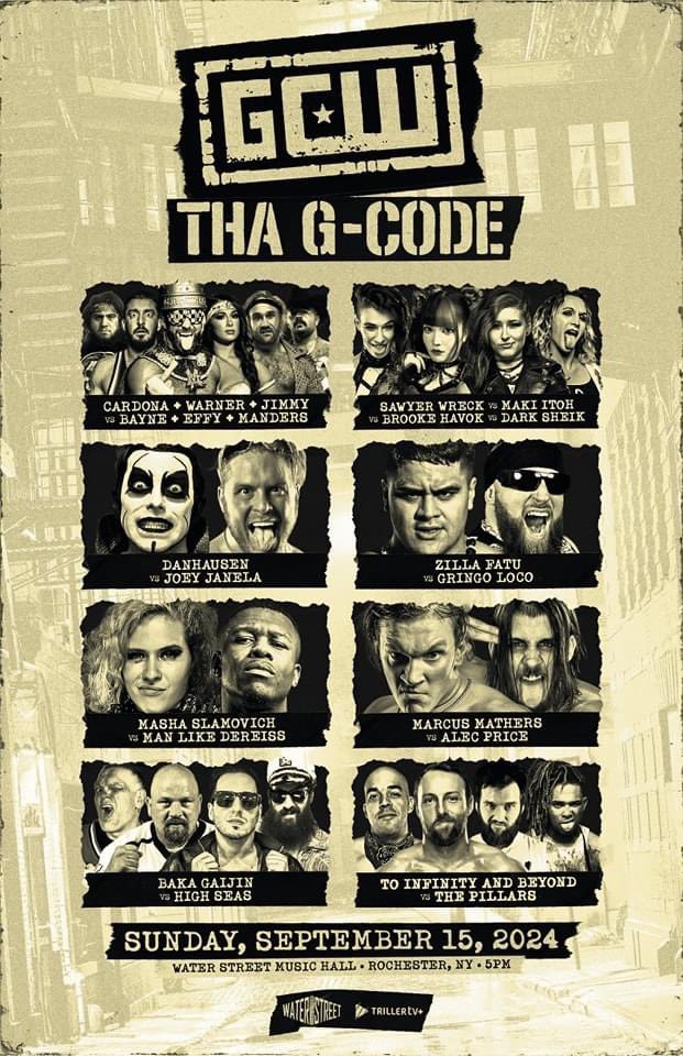 Mattick585's tweet photo. Rochester let’s show out for @GCWrestling_ coming through the hometown. The @Ground_Zero585 crew will be in the building supporting coaches @ExtremelyCute @NewWaveCheech @favorite4cast @IceboxAndo on the card. It’s a stacked show 🔥
#GCW #ThaGCode https://t.co/9TIphM52rD
