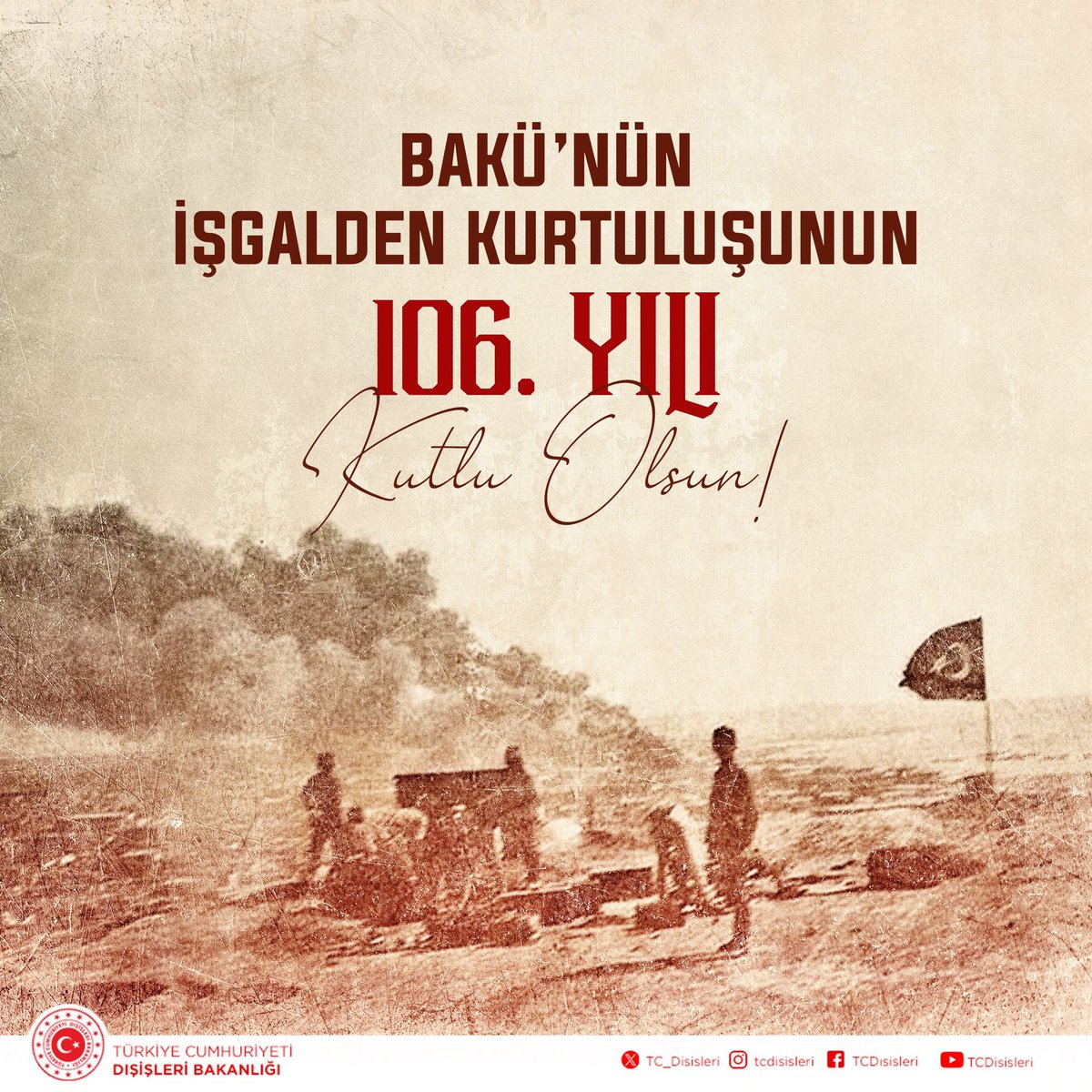 Can Azerbaycan’ın güzel başkenti Bakü’nün işgalden kurtuluşunun 106. yıl dönümünde, Azerbaycanlı kardeşlerimizi kutluyoruz.

Bağımsızlık uğruna can veren tüm şehitlerimizi rahmet ve şükranla anıyoruz. 🇹🇷🇦🇿

#TekMilletİkiDevlet
