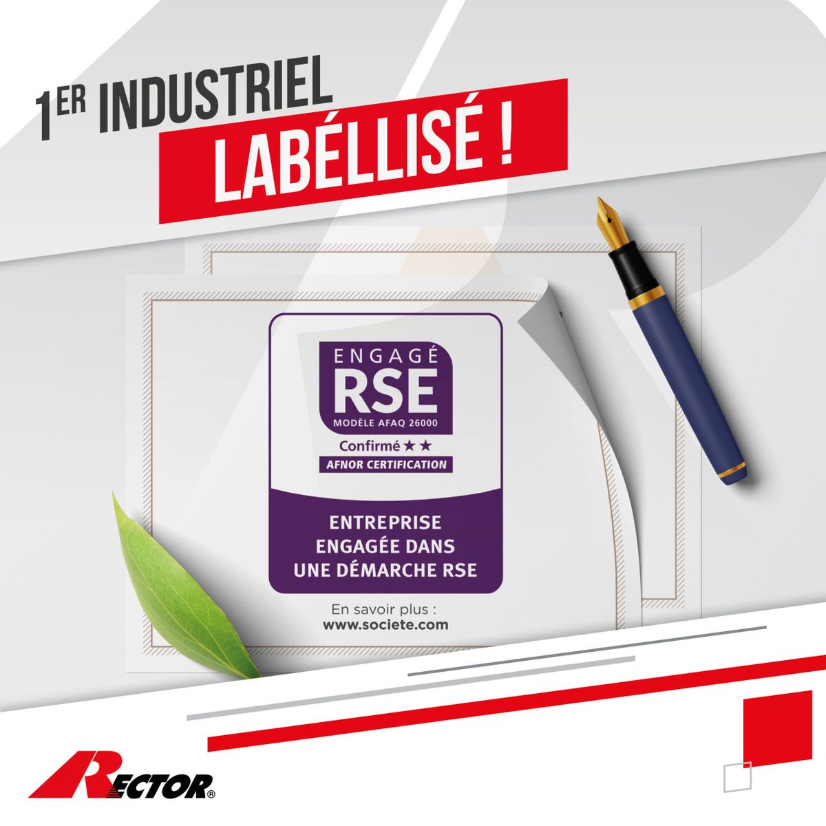 Rector Lesage (rector-lesage) a partagé une image: 🌍🍃 LABEL "ENGAGÉ RSE" : une histoire qui s’écrit chaque jour. Cela fait maintenant 2 ans que nous avons obtenu le label "Engagé RSE" décerné par le \@\[Groupe AFNOR\]\(24105\) 👏. Ce dernier s’appuie… dlvr.it/TDFfr9