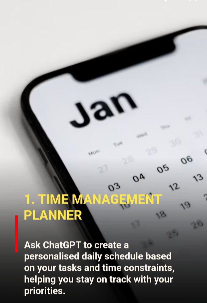 ma113_tp's tweet image. #openai #OpenAIo1 #ChatGPT #ai 
7 Top ChatGPT Prompts to Boost your Productivity 

1/7