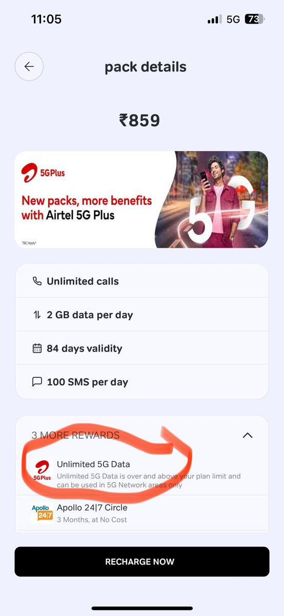 DahSuhail's tweet photo. @airtelindia @Airtel_Presence @TRAI @nch1915 @jagograhakjago @BandBajaateRaho Airtel's plan includes 5G unlimited data but their representatives are refusing. What an irony? https://t.co/qpUMo1AllC