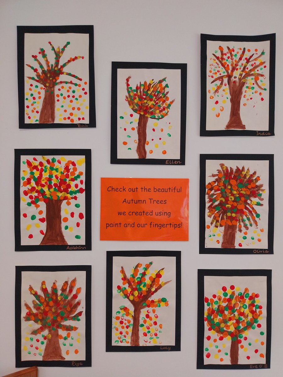 snpballyroan's tweet image. It's all about the process!!! Second Class were busy creating their autumnal trees this week! #artsed #2ndclass #fingerprint #paint