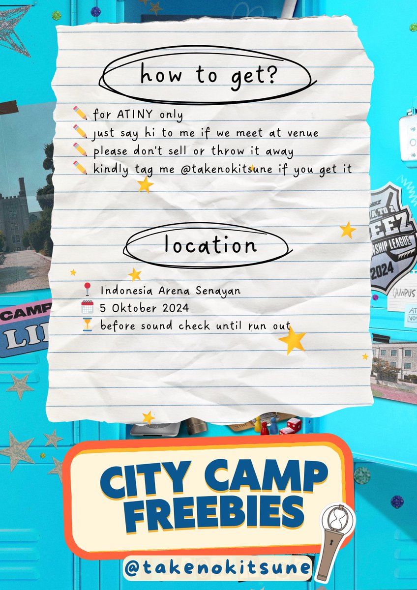 ATEEZ CITY CAMP FREEBIES FOR ATINY
by  @takenokitsune 

📌Retweet and like are appreciated🫶🏻

#ATEEZinCityCamp2024 #ATEEZ #CityCamp2024