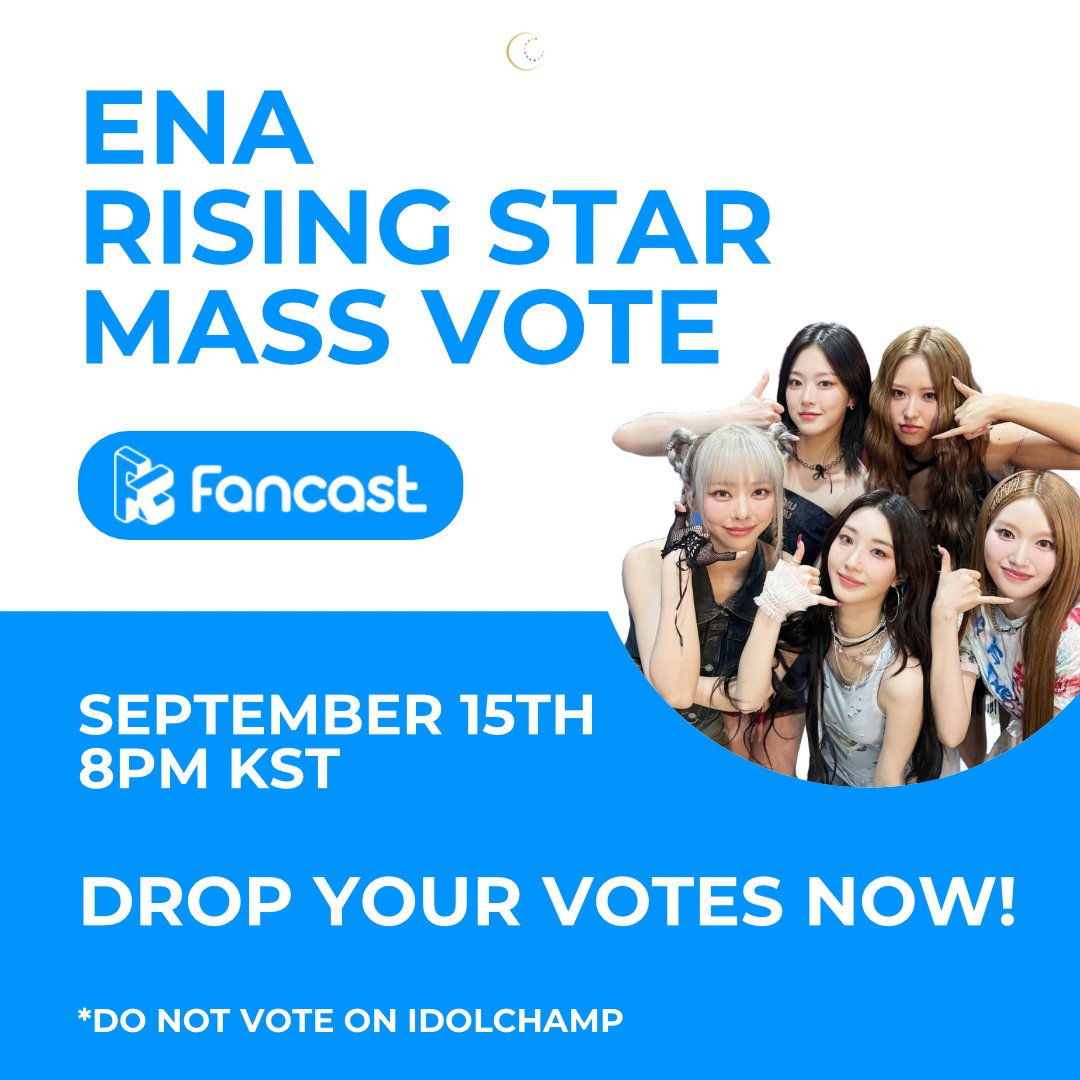 📣 ENA Rising Star Mass Vote Event is NOW LIVE!

⭐️ It's time to cast your Fancast votes for Loossemble to win the ENA Rising Star award!

🔗 Poll link: fancast.page.link/2Fhf

🗓️ Poll closes September 15th, 11:59pm KST

#루셈블 #LOOSSEMBLE <a href="/Loossemble_twt/">Loossemble</a>