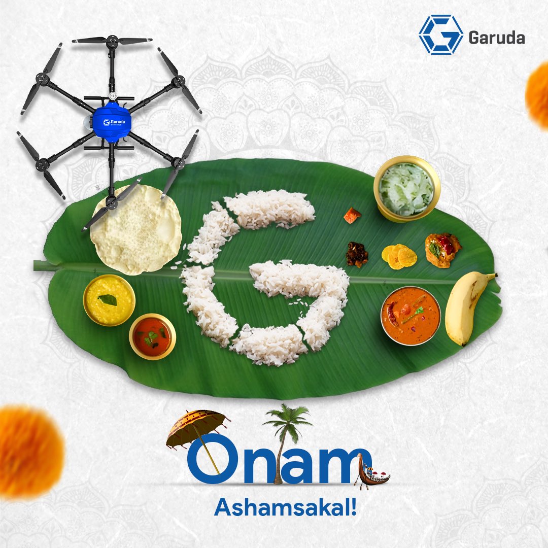 garuda_india's tweet photo. This Onam, let’s celebrate the spirit of harvest and new beginnings with technology that nurtures growth! 🌾✨ Wishing you all a prosperous and joyful Onam from Garuda.
#Onam2024 #OnamAshamsakal #HarvestFestival #GarudaDrones #AgriTech #SmartFarming #CelebrateGrowth #TraditionMeetsTechnology #SustainableAgriculture #OnamCelebration