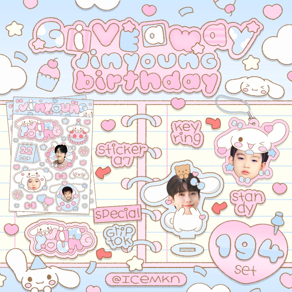 IceMkn's tweet photo. pls  rt —ᰔᩚ⋆˚ ꒰ จุ่มจากรี 5 set ⁠꒱
⠀
𐙚 𝑔𝑖𝑣𝑒𝑎𝑤𝑎𝑦 𝑗𝑖𝑛𝑦𝑜𝑢𝑛𝑔 𝑏𝑖𝑟𝑡ℎ𝑑𝑎𝑦 💭🎀
 
          ★ only 194 sets! ★

𓂃˒˒✩
☆ gg form : 20/09 time 20:00
☆ shipping 59 thb 🛵💨
───────── ✦ ⁺.

💌more detail in mention

#JINYOUNG #HappyJINYOUNGDay https://t.co/Tsz9Kuwz6s