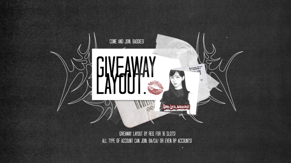 Help repost? Thank you! 

— GIVEAWAY TIME (ALL TYPE OF ACCOUNT ALLOWED).💋🖤

Hello baddies! Akan ada 16 SLOT FREE LAYOUT by request dari kakak cantik, <a href="/Biajnca/">Bianca Ageru.</a> nih. Semua akun (CA/BA/RP, NO HUNTER) boleh ikut ya! Scroll down for more details. 

#zonauang #zonajajan #zonaBA