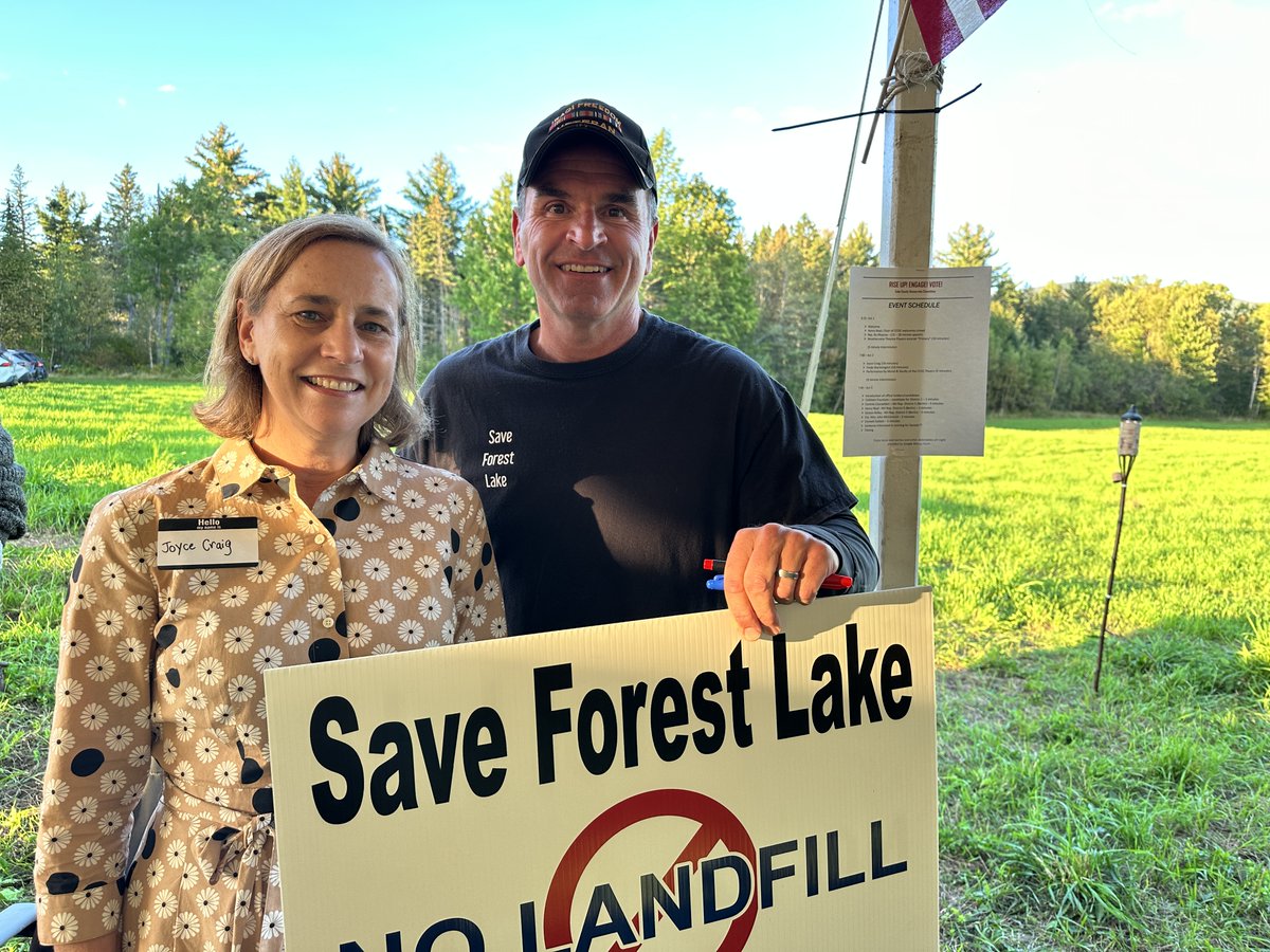 Jon Swan (@saveforestlake1) on Twitter photo Save Forest Lake Endorses <a href="/JoyceCraigNH/">Joyce Craig</a> for NH Governor
"I am opposed to the landfill in Dalton"
8/25/2024 video: youtu.be/axQjvLnbuMg
"I do not support or believe in putting a landfill next to a lake, WRONG!"
9/17/2023 video: youtu.be/A3jrcBML7aU
SaveForestLake.com Save Forest Lake Endorses <a href="/JoyceCraigNH/">Joyce Craig</a> for NH Governor
"I am opposed to the landfill in Dalton"
8/25/2024 video: youtu.be/axQjvLnbuMg
"I do not support or believe in putting a landfill next to a lake, WRONG!"
9/17/2023 video: youtu.be/A3jrcBML7aU
SaveForestLake.com