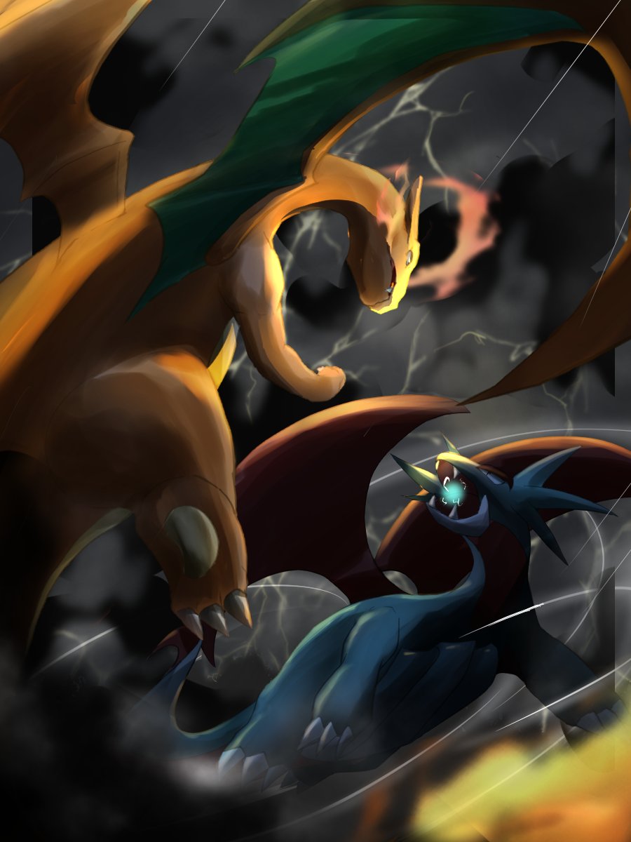 リザードン&ボーマンダ #ポケモンイラスト #pokemon