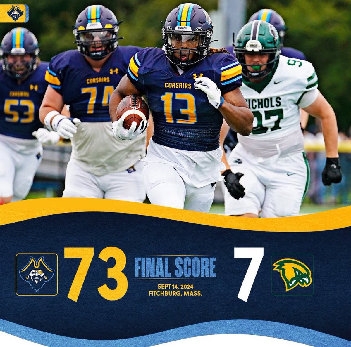 Kimberly M. Scott (@vc_scotty) on Twitter photo NCAA FOOTBALL (DIII)
UMass Dartmouth 🆚 Fitchburg St. Victory! #winning <a href="/UMassD/">UMass Dartmouth</a> <a href="/UMassD_Alumni/">UMassD Alumni</a> <a href="/CorsairFootball/">UMass Dartmouth Football</a> NCAA FOOTBALL (DIII)
UMass Dartmouth 🆚 Fitchburg St. Victory! #winning <a href="/UMassD/">UMass Dartmouth</a> <a href="/UMassD_Alumni/">UMassD Alumni</a> <a href="/CorsairFootball/">UMass Dartmouth Football</a>
