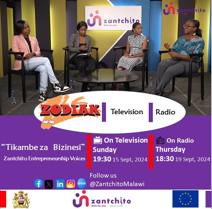 Tune in to Zodiak Tv @ 19:30 this evening (Sunday 15 September, 2024) for another insightful episode of 𝑻𝒊𝒌𝒂𝒎𝒃𝒆 𝒛𝒂 𝑩𝒊𝒛𝒊𝒏𝒆𝒔𝒊 with relevant business experts. Proudly coming to you with funding from the <a href="/EUinMalawi/">EU in Malawi 🇪🇺</a>.

For more; shorturl.at/yduix
