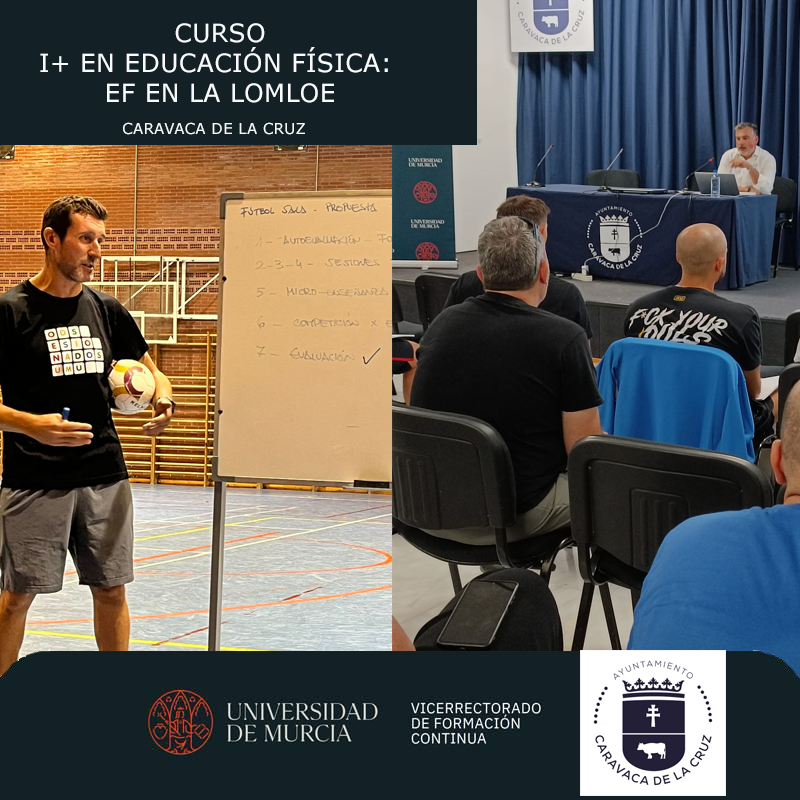 Con @chevyprofe José Vicente García, con el aprendizaje de #fútbol #sala, y Sergio López Barrancos, analizando el currículum del área de #Educación #Física cerramos el fantástico curso I+en Educación Física: EF en la LOMLOE, en #CaravacadelaCruz