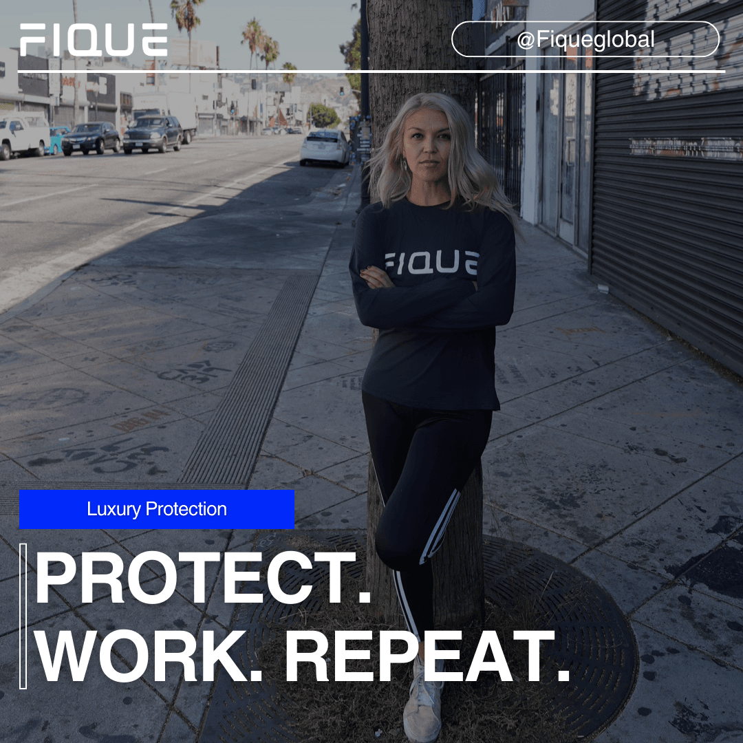 Fiqueglobal's tweet image. Stride with confidence into your work week. FIQUE's elegant armor is your silent guardian on the go. 🛡️✨ #StyleWithPurpose #EMFShielding #WorkdayWarrior #EcoChic
