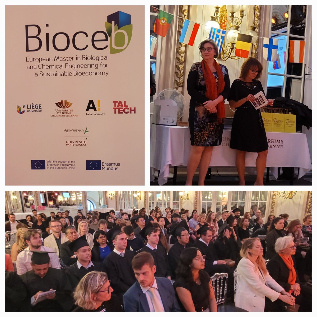 Très belle cérémonie de remise de diplôme pour la 3ème cohorte du master #ErasmusMundus #BIOCEB au salon Degermann <a href="/VilledeReims/">Ville de Reims</a>. Félicitations aux diplômés et aux équipes d'<a href="/AgroParisTech/">AgroParisTech</a> , <a href="/universitereims/">Université de Reims Champagne-Ardenne</a>, <a href="/UniversiteLiege/">Université de Liège</a>, #TallinnUniversity, <a href="/AaltoUniversity/">Aalto University</a>.