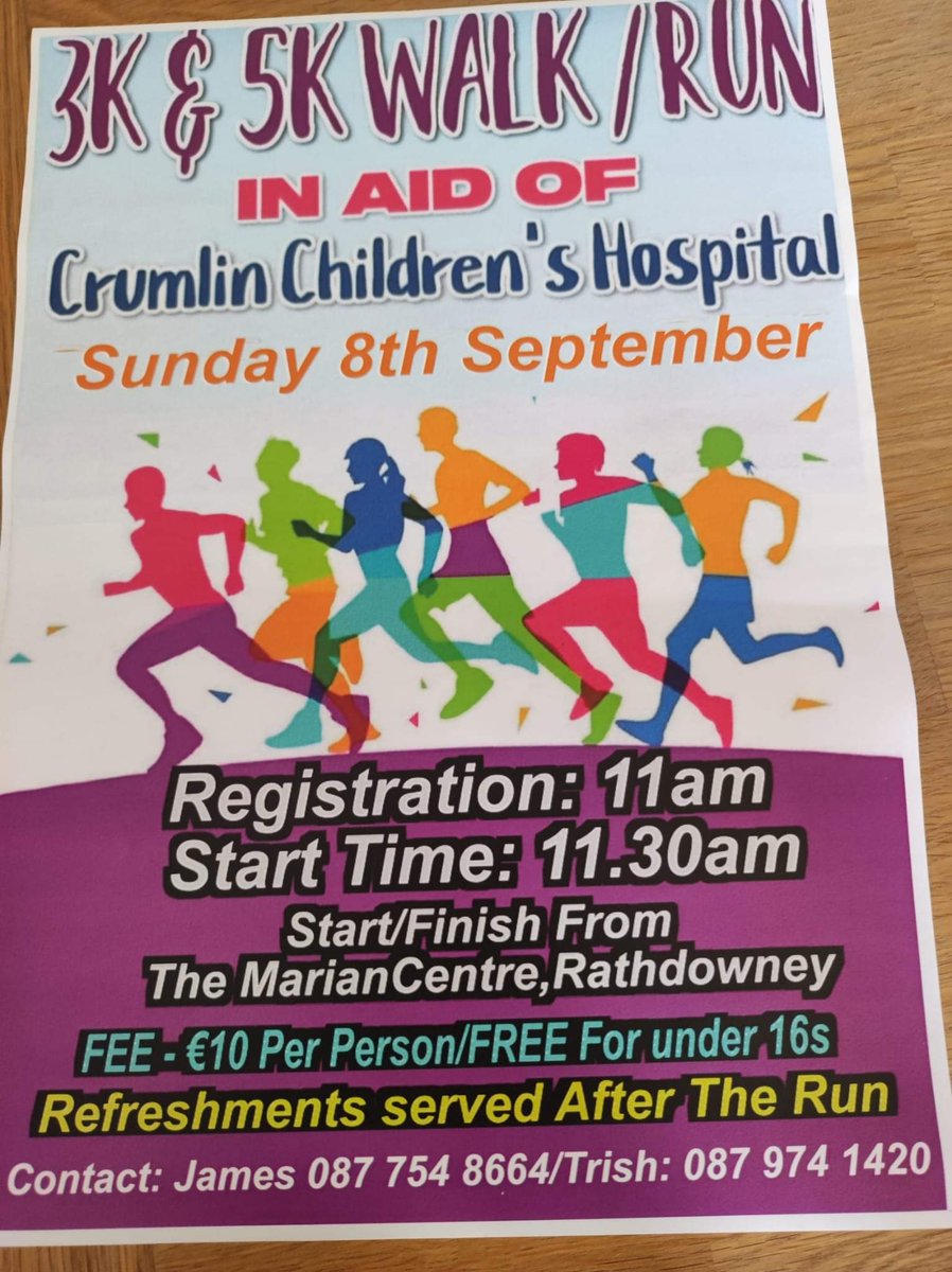 Rathdowney_PC's tweet photo. Walk For Crumlin 
Thank you to all who supported our recent walk.  
We have raised €1,700 so far.  
We really appreciate all the support.  
Trish &amp; James Meagher https://t.co/jq6iSoF0H5