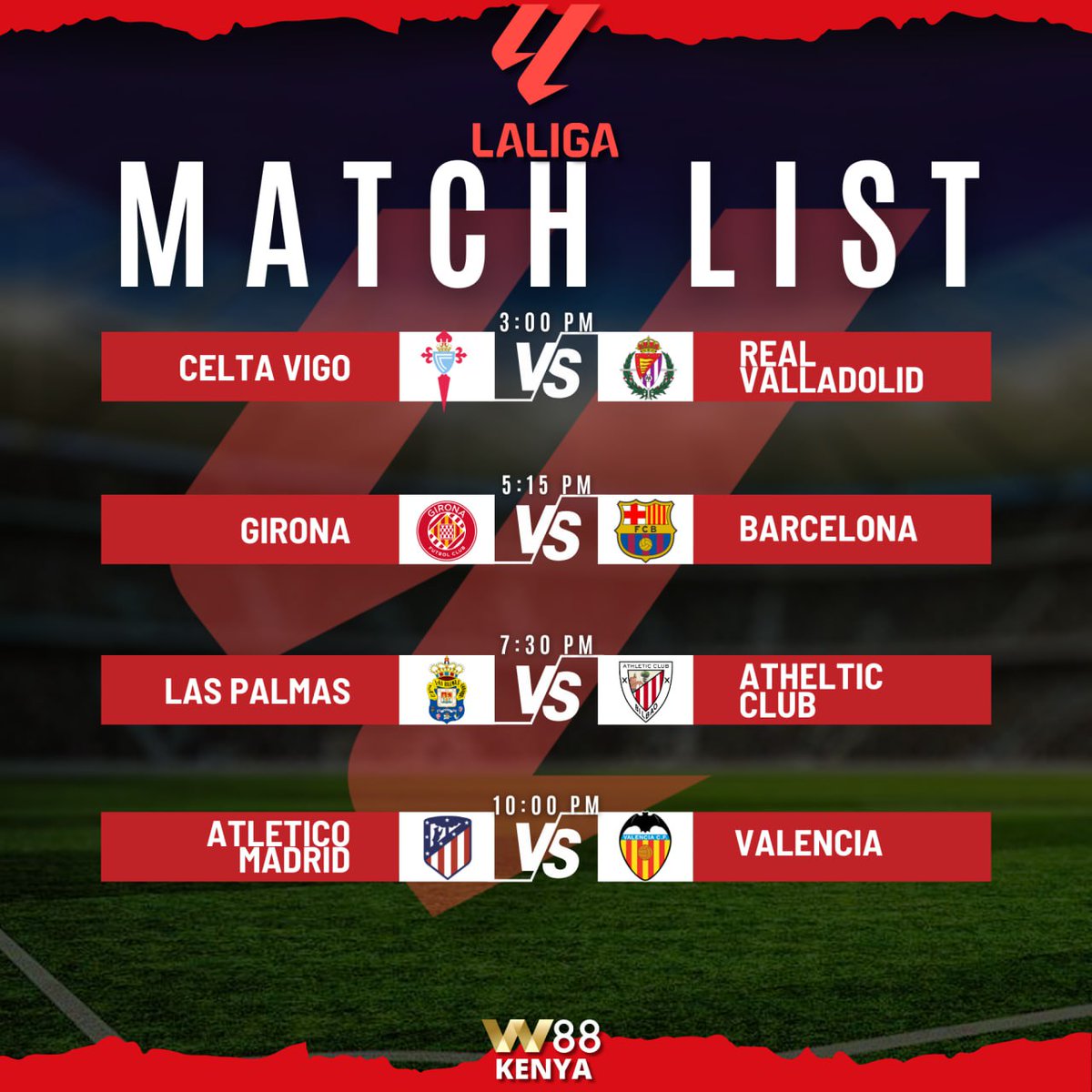 LALIGA DAY!! ⚽⚽

cheza ki wewe, cheza Laliga!

Weka bet yako mapema and get to enjoy fast payout once you win that bet 💰💰

Play here W88af.com

#FormNiW88