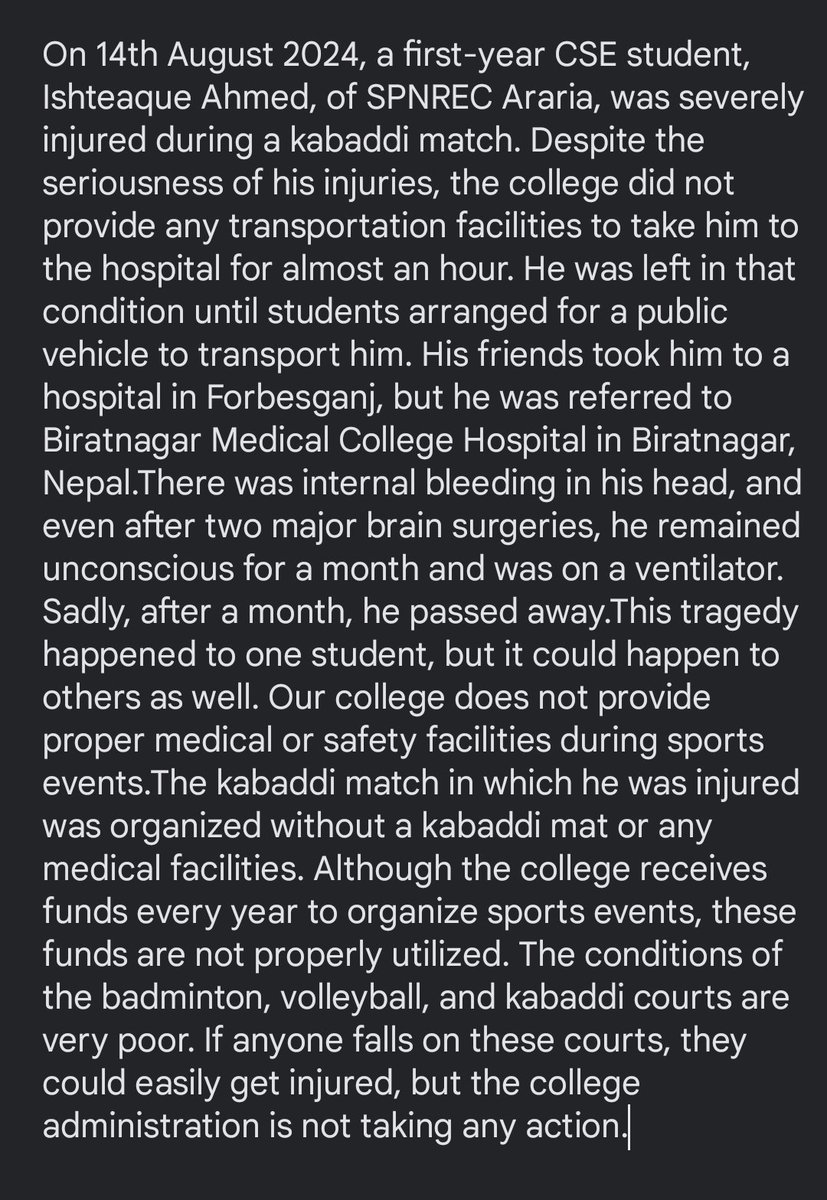 username87584's tweet photo. RIP 💔
#wewantjustice 
@AICTE_INDIA @the_shubham_pri @the_beusu @SpnrecA @Spnrec_Official @sumit4chakai @GovernorBihar @PMOIndia https://t.co/zJRaCRk9KG