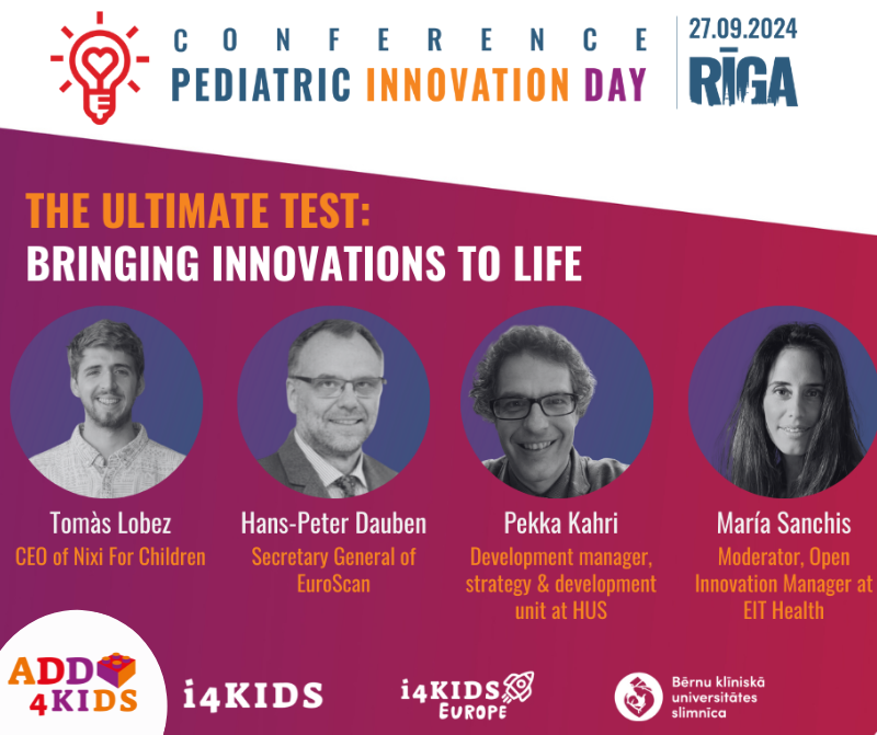 i4kids_Hub's tweet photo. We're excited to present the roundtable 🔹"The Ultimate Test: Bringing Innovations To Live"🔹 at #PediatricInnovationDay2024, where we'll look at the implementation and use of demand-driven innovation financing instruments. #ADD4KIDS
Join us in Riga ✅ https://t.co/LxOqO0cWDc https://t.co/jCgpc5O51v