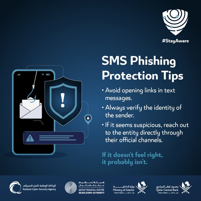 GulfTimes_QATAR's tweet photo. Avoid opening electronic links received in messages on your mobile phone. @MOI_QatarEn
#Stay_Aware https://t.co/Hb67ofqI3G