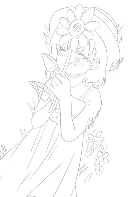 #皆さんラフと塗った後を見せてください 