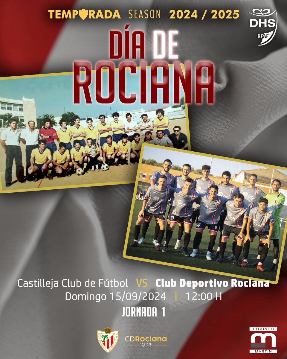 📣 ¡Buenos días, rocianeros!

Vuelven los domingos de fútbol.

Hoy es..., ¡#𝗗𝗶́𝗮𝗗𝗲𝗥𝗼𝗰𝗶𝗮𝗻𝗮! ❤️

#CDRociana
#CastillejaCFCDRociana
#CDRociana20242025
#DíaDeRociana