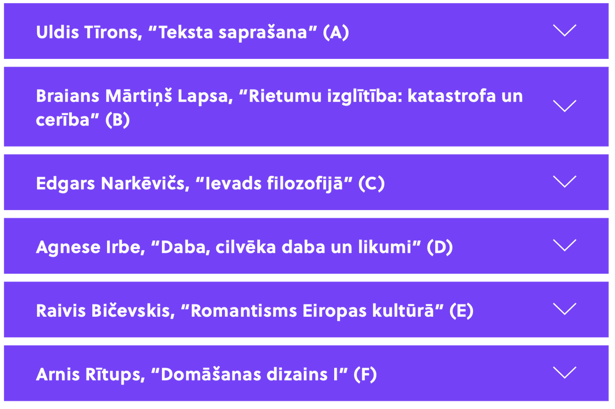 RL iesaka - LMA Mūžizglītības kursi otrdienu, trešdienu un ceturtdienu vakaros. Lektori: Uldis Tīrons, Agnese Irbe, Braians Mārtiņš Lapsa, Edgars Narkēvičs, Raivis Bičevskis, Arnis Rītups.

Pieteikšanās līdz 25.09.2024. Sīkāk par visu:
lma.lv/studijas/lma-m…