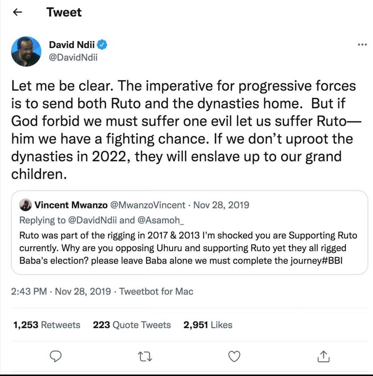 DavidNdii's tweet photo. Regular reminder. Let me restate. We will leave Kenya as corrupt as we found it. On this Sunday I suggest you contemplate your own life and leave the other sinners to contemplate theirs. Tomorrow we go back to matters Ceaser. https://t.co/SaLzjM9LQL