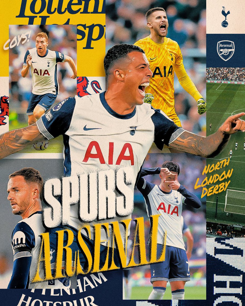 GoaSpurs's tweet image. MATCHDAY 

🆚 @Arsenal 
🏟️ @SpursStadium 
🏆 @premierleague 
📅 15/09/2024 
⏳ 18:30