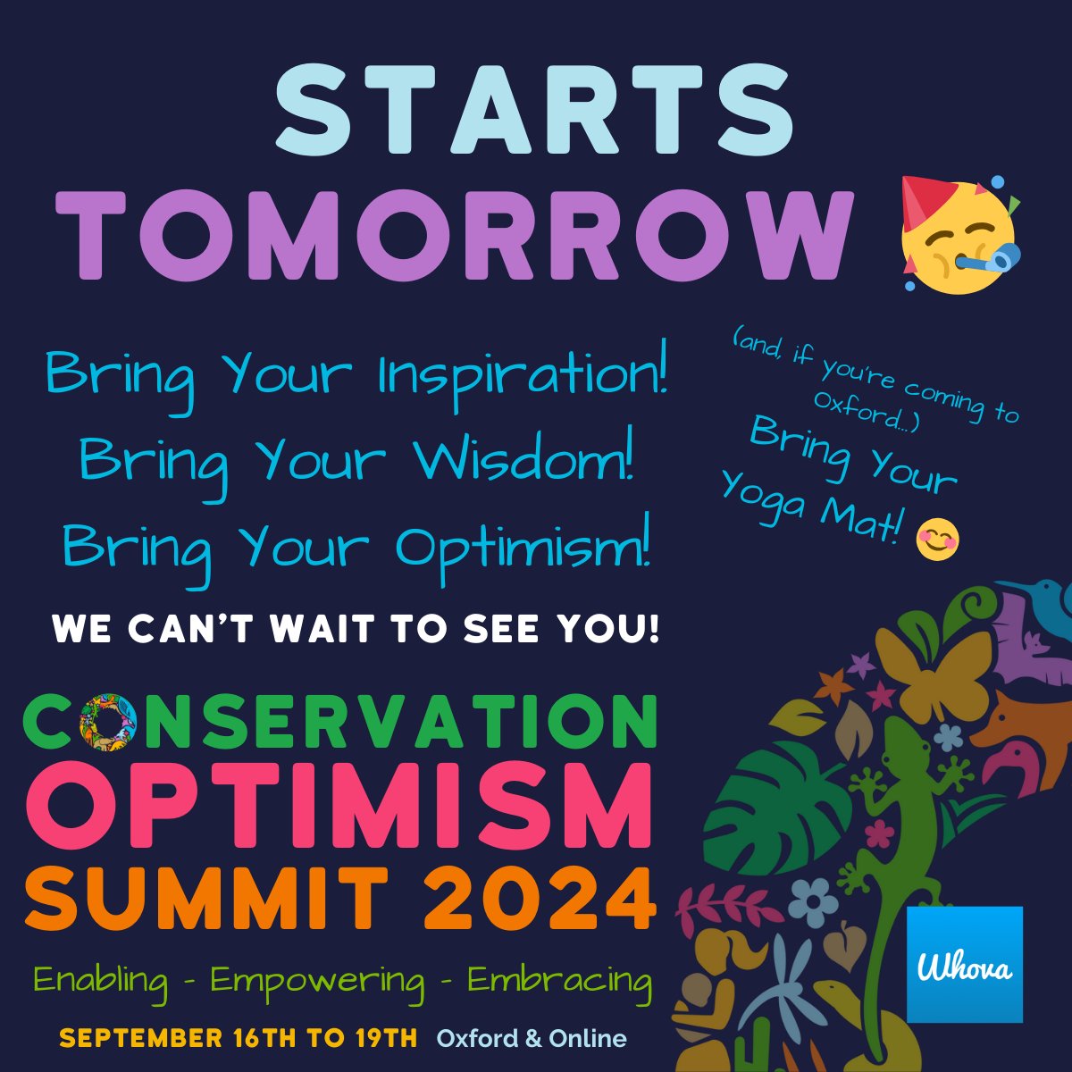 ConservOptimism's tweet photo. The Conservation Optimism Summit 2024 starts tomorrow, with an amazing programme and a global community of wonderful attendees.
We can't wait to see you!
Ticket Shop - https://t.co/aQmgbNnuxb
Online Ticket Shop - https://t.co/bKAoXEjh8m
#conservationoptimism #COSummit24 https://t.co/C3dxSzPRSn