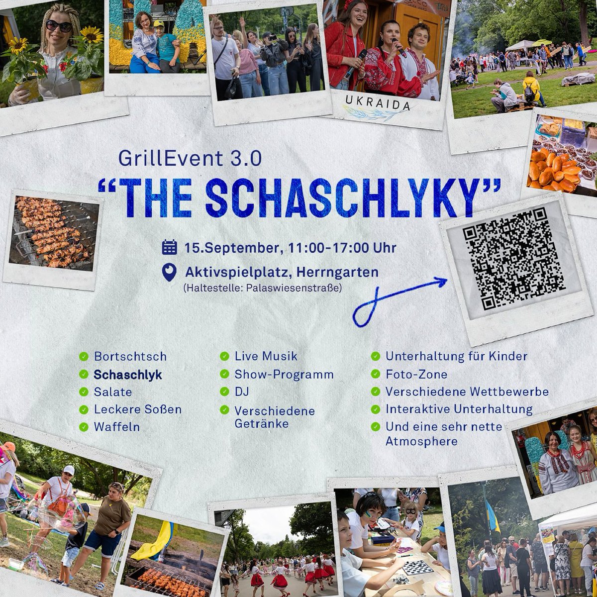 Heute!!!

In DARMSTADT! 💙💛
Aktivspielplatz im Herrengarten (Haltestelle Pallaswiesenstraße)

Bis 17:00 Uhr ☀️ 

Es wird gegrillt und für zwei Krankenwagen gesammelt 🚑🚑