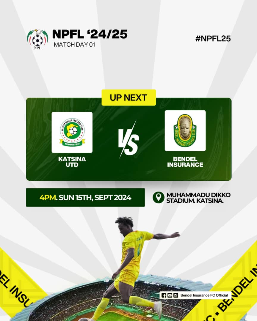 insurance_fc's tweet photo. Game Day is here! π Bendel Insurance FC takes on Katsina United today! Where are you cheering us on from? π Drop your location and let's feel the energy! πͺ #InsuranceFC https://t.co/JdwAvQmoOo