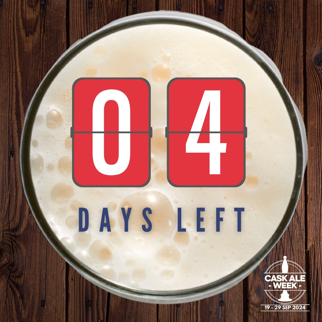 Just 4 days to go until the ultimate celebration of Britain’s iconic drink!
#caskaleweek commences Thurs 19th Sept &amp; runs to Sun 29th Sept!

🗺️ Find an event near you 👉 caskaleweek.co.uk/map

📣 Pubs, bars, breweries and venues, get involved here 👉 caskaleweek.co.uk/pubs-and-brewe…