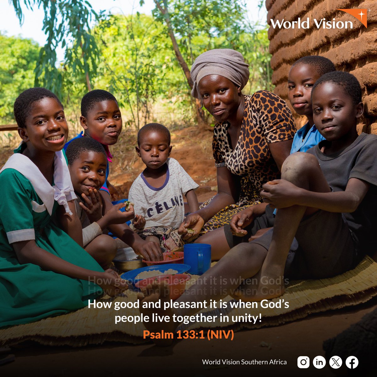 WorldVisionSAR's tweet image. How good and pleasant it is when God’s people live together in unity! (Psalm 133:1) #sundayscripture #Beblessed
