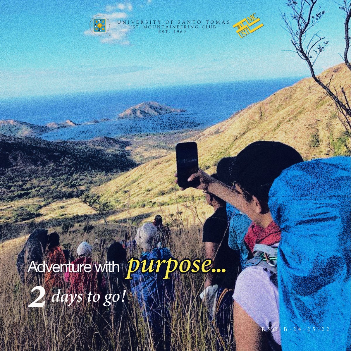 ust_mc's tweet photo. ETA: 39 Hours

Keep posted on our escapades by following our social media accounts:
Facebook: https://t.co/OdRDfqGSwP
Instagram: https://t.co/baz00FOae2
Twitter/X: https://t.co/ku8cQU7Hnt

#USTMC
#USTMountaineeringClub
#USTMCR101
#USTRecruitment101
#OrganizationFair2024 https://t.co/LPFi5f3oqt