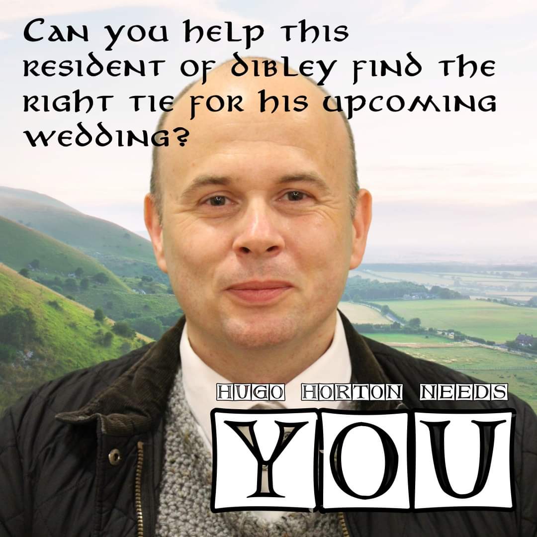 Vicar of Dibley fans help our beloved Hugo find the loudest, craziest tie to wear for his big day

Tweet photo of you holding Hugo’s perfect tie and the owner will receive a shout-out in our programme and a bottle of fizz