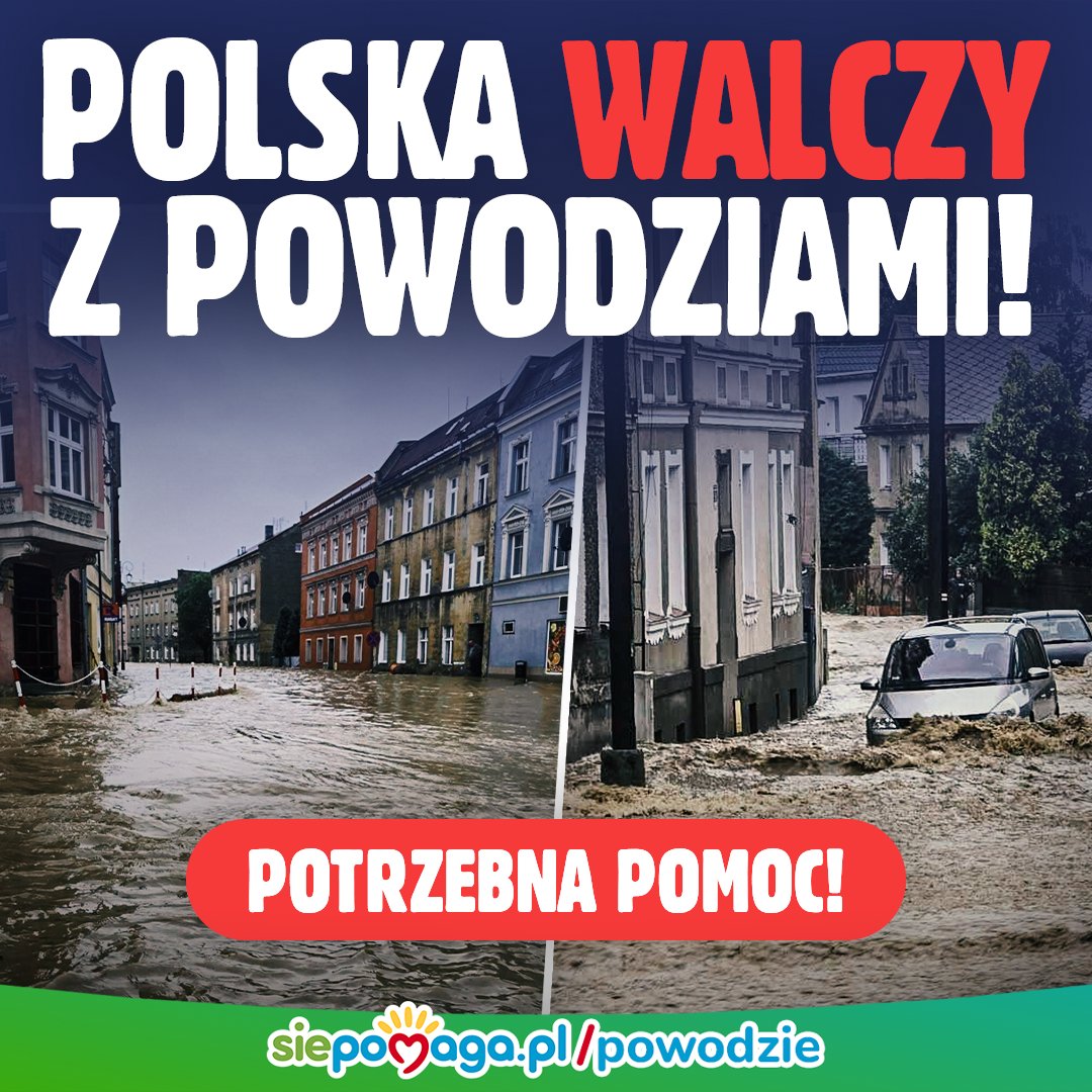 Jest coraz gorzej. Ostatnie dni to heroiczna walka z żywiołem. Woda dosłownie zalewa miasta.

siepomaga.pl/powodzie

Trwają ewakuacje mieszkańców, ludzie tracą dobytek życia i dach nad głową.

PILNIE POTRZEBNA POMOC!