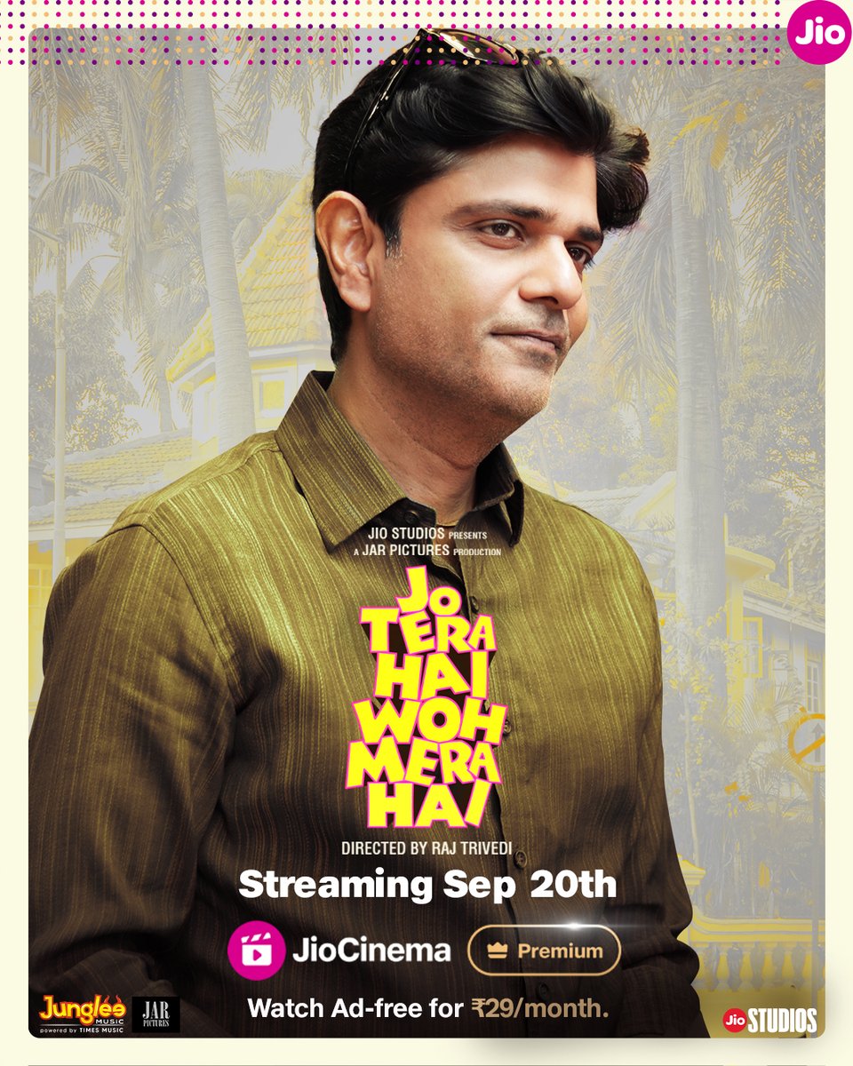JioCinema (@jiocinema) on Twitter photo 1я╕ПтГг hilarious slice of life story ke 4я╕ПтГг amazing characters who'll tickle your cheek bones! ЁЯШМ
#JoTeraHaiWohMeraHai, streaming 20 September onwards, exclusively on JioCinema Premium.
<a href="/SirPareshRawal/">Paresh Rawal</a> <a href="/amit_sial/">Amit Sial</a> <a href="/sonalikulkarni/">sonalikulkarni</a> <a href="/SonnalliSeygall/">Sonnalli Seygall</a> <a href="/malikfeb/">faisal malik</a> <a href="/rajt/">raj trivedi</a> @adityarawal1 1я╕ПтГг hilarious slice of life story ke 4я╕ПтГг amazing characters who'll tickle your cheek bones! ЁЯШМ
#JoTeraHaiWohMeraHai, streaming 20 September onwards, exclusively on JioCinema Premium.
<a href="/SirPareshRawal/">Paresh Rawal</a> <a href="/amit_sial/">Amit Sial</a> <a href="/sonalikulkarni/">sonalikulkarni</a> <a href="/SonnalliSeygall/">Sonnalli Seygall</a> <a href="/malikfeb/">faisal malik</a> <a href="/rajt/">raj trivedi</a> @adityarawal1
