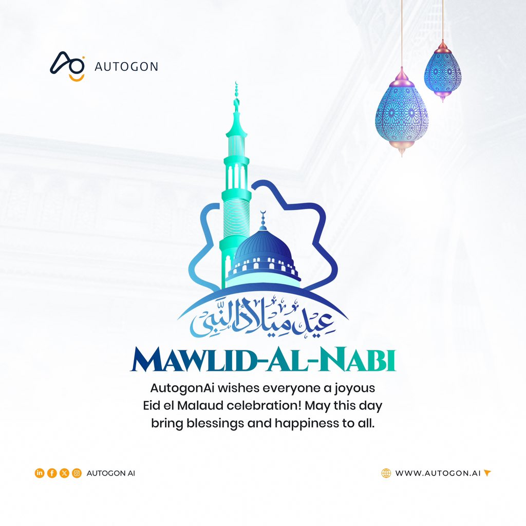 Autogon_AI's tweet image. AutogonAi wishes everyone a joyous Eid el Malaud celebration! May this day bring blessings and happiness to all. 🌙🕌

#AutogonAI #EidelMalaud