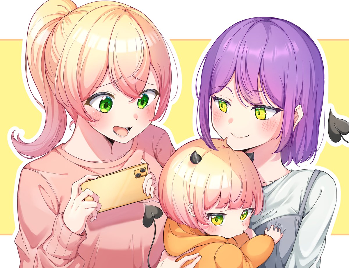 桃鈴ねね ,常闇トワ ,常闇トワ(通常) 「刺さってますか?( *'﹀