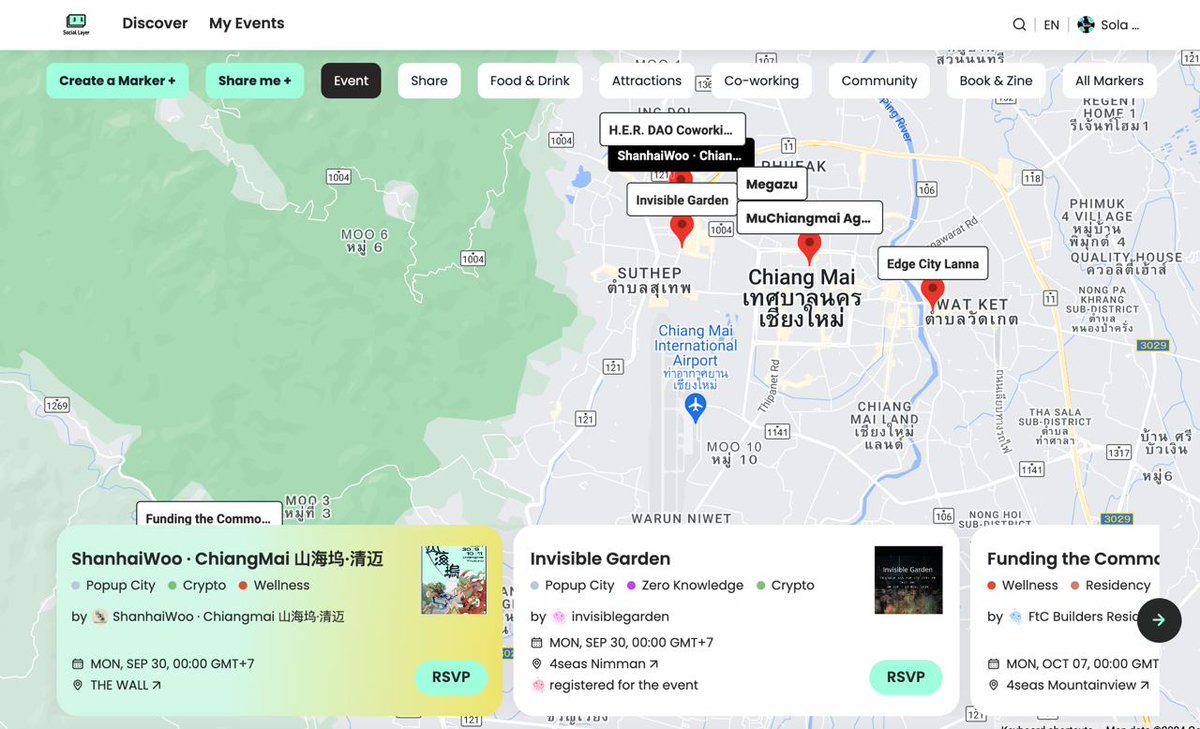 SocialLayer_im's tweet photo. 🤩 Excited about Devcon and Archipelago 2024? 
🏝️Check out popup cities around: https://t.co/lYVH9xyWwo.
⛳️Mark your top local spots: https://t.co/bKpLBXdQen.
@EFDevcon @shanhaiwoo @themu_xyz @JoinEdgeCity @_HerDAO @invisiblgarden @FundingCommons @Pagodasia @hackzuzalu @ZuGarden https://t.co/Iik3FW3Et5
