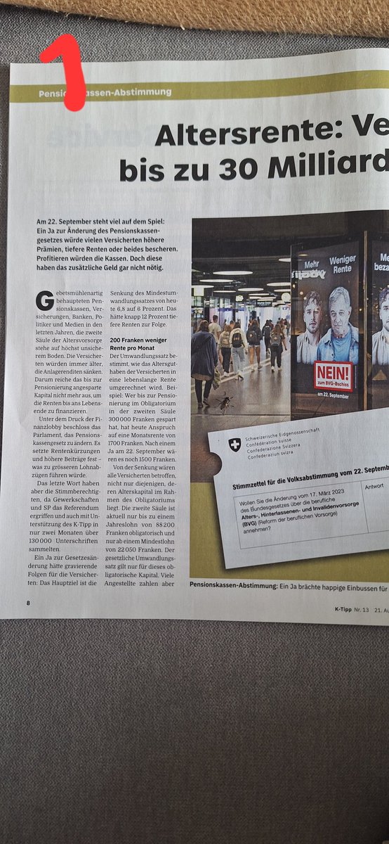 MikkCH's tweet photo. 🔥🔥🔥K-Tipp zur bevorstehenden BVG Reform
#BVGNEIN https://t.co/8L0jx02XuO